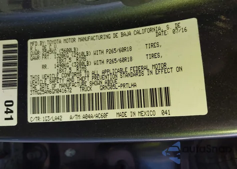 2016 Toyota Tacoma Limited from USA, damaged, VIN 3TMGZ5AN6GM041672